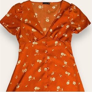 Tangerine floral dress
